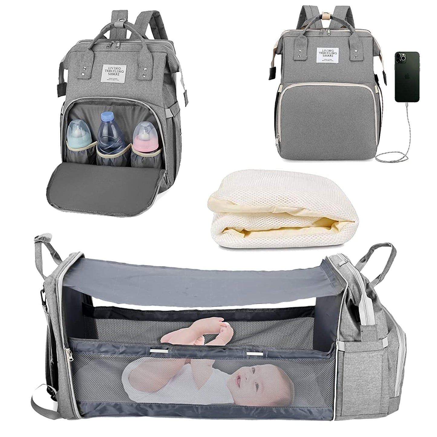 Sac à langer portatif | Berceau de voyage BabyNappy™ - Mommy & Me